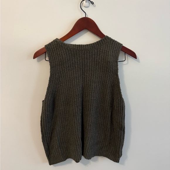 Size S Eileen Fisher Dark Gray Knit Vest - Picture 4 of 8